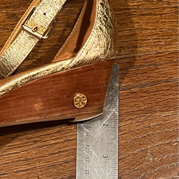 Tory Burch Gold Savannah Wedge Sandal - Picture 9 of 11